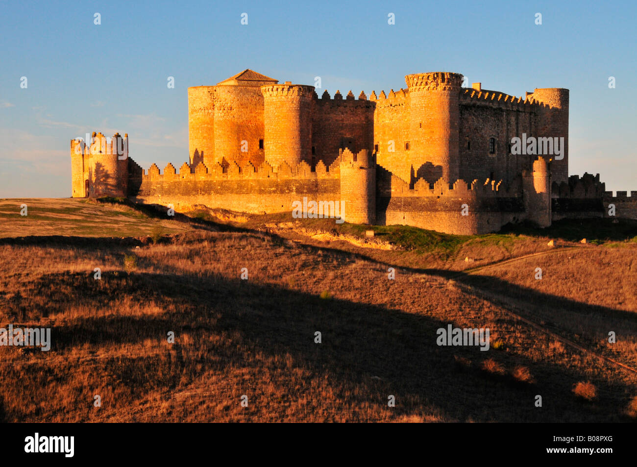 Le château Castillo de Belmonte, Belmonte, région de Castille La Manche, Espagne Banque D'Images