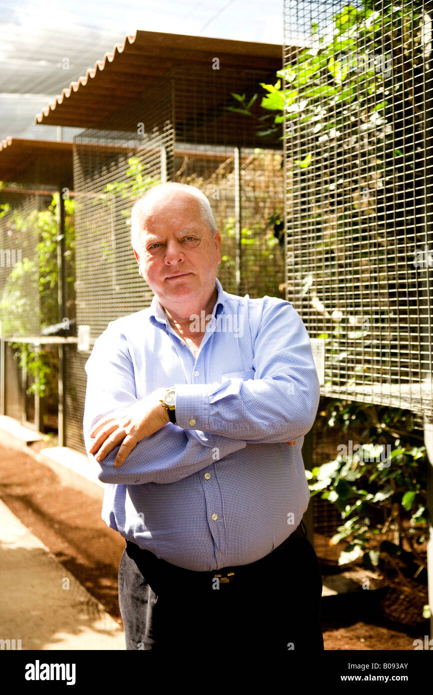 Wolfgang Kiessling, fondateur de la Fondation de Loro Parque, premier programme d'élevage de perroquets, Tenerife, Canaries, Sp Banque D'Images