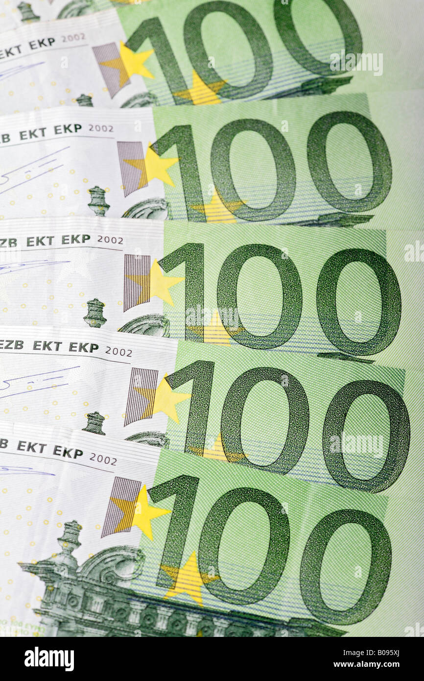Les billets en euros, 100 projets Euro- Banque D'Images