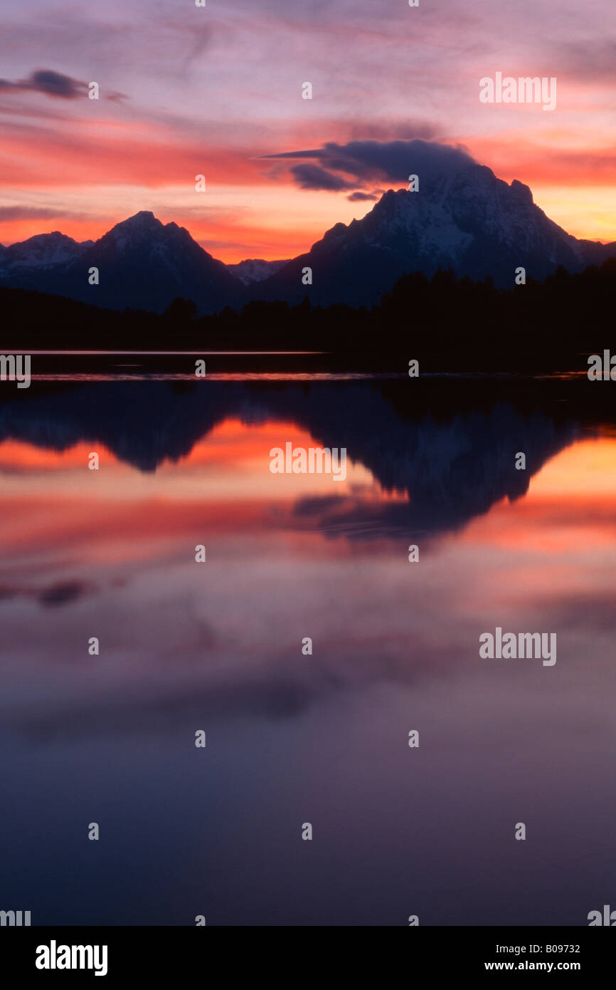 Oxbow Bend et Teton Range, Grand Teton National Park, Wyoming, USA, Amérique du Nord Banque D'Images