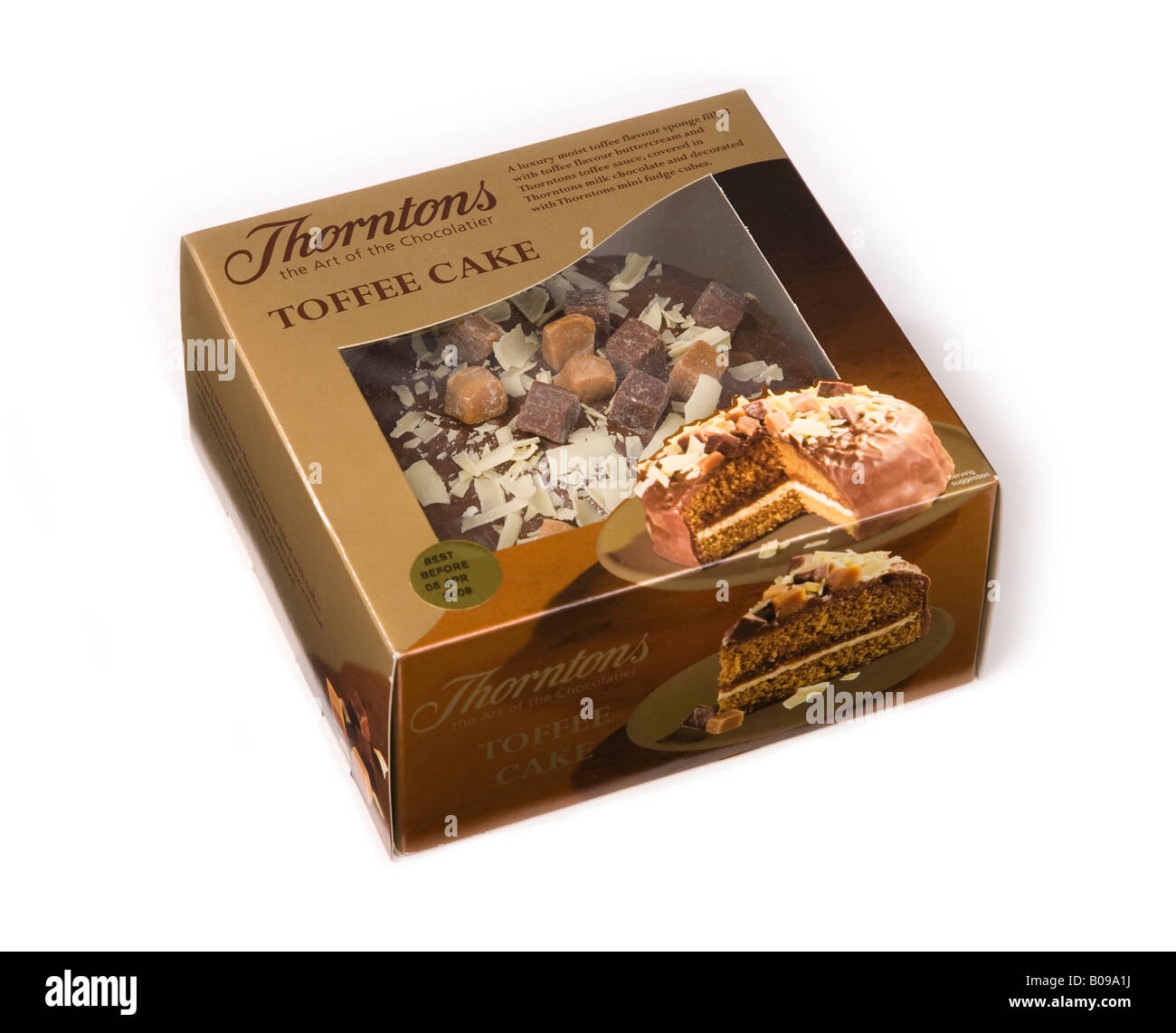 Thorntons caramel gâteau au chocolat dans une boîte Banque D'Images