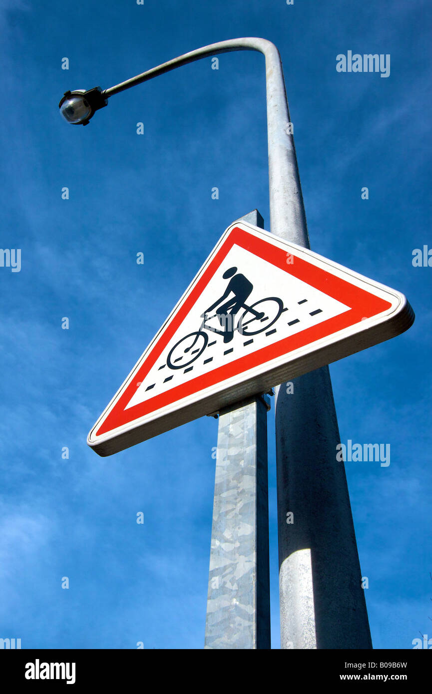 Panneau de circulation vélo Banque D'Images