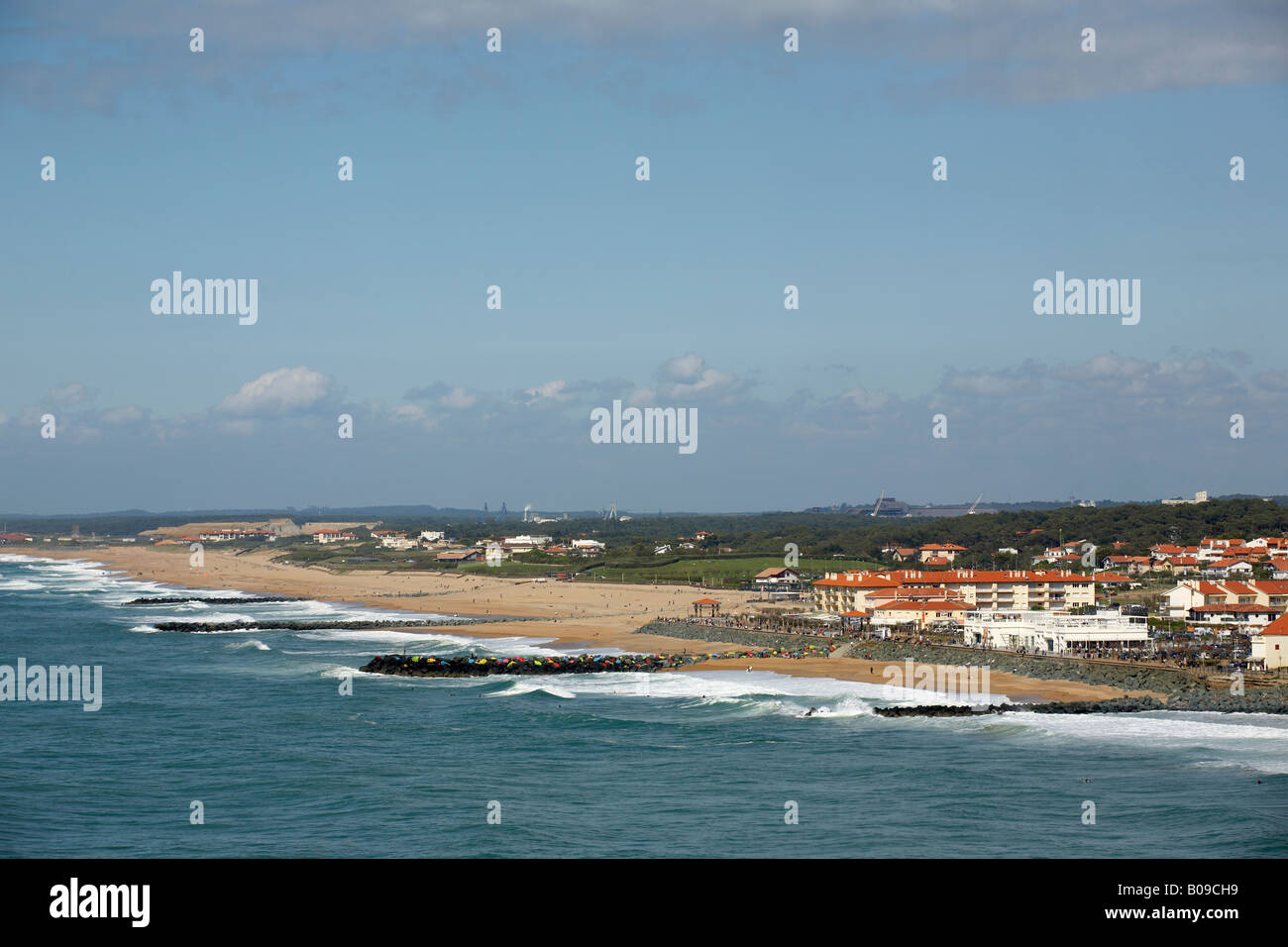 Vue aérienne sur la plage Anglet France Banque D'Images