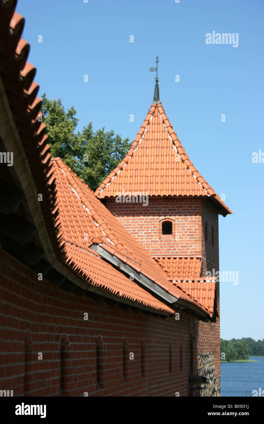 Mur de château de Trakai, Lituanie Banque D'Images