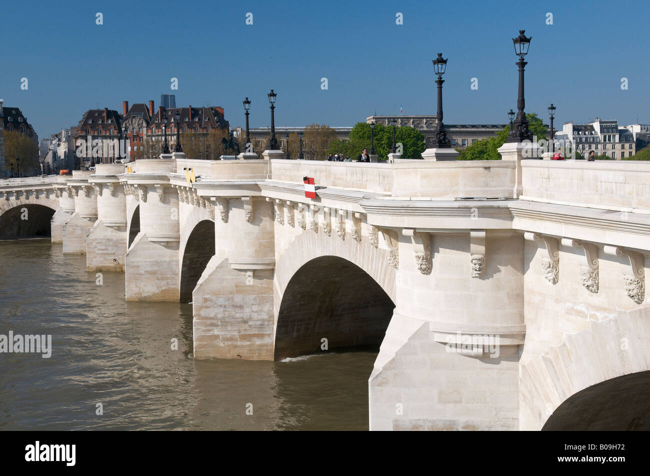 Le Pont Neuf sur la Seine à Paris Banque D'Images