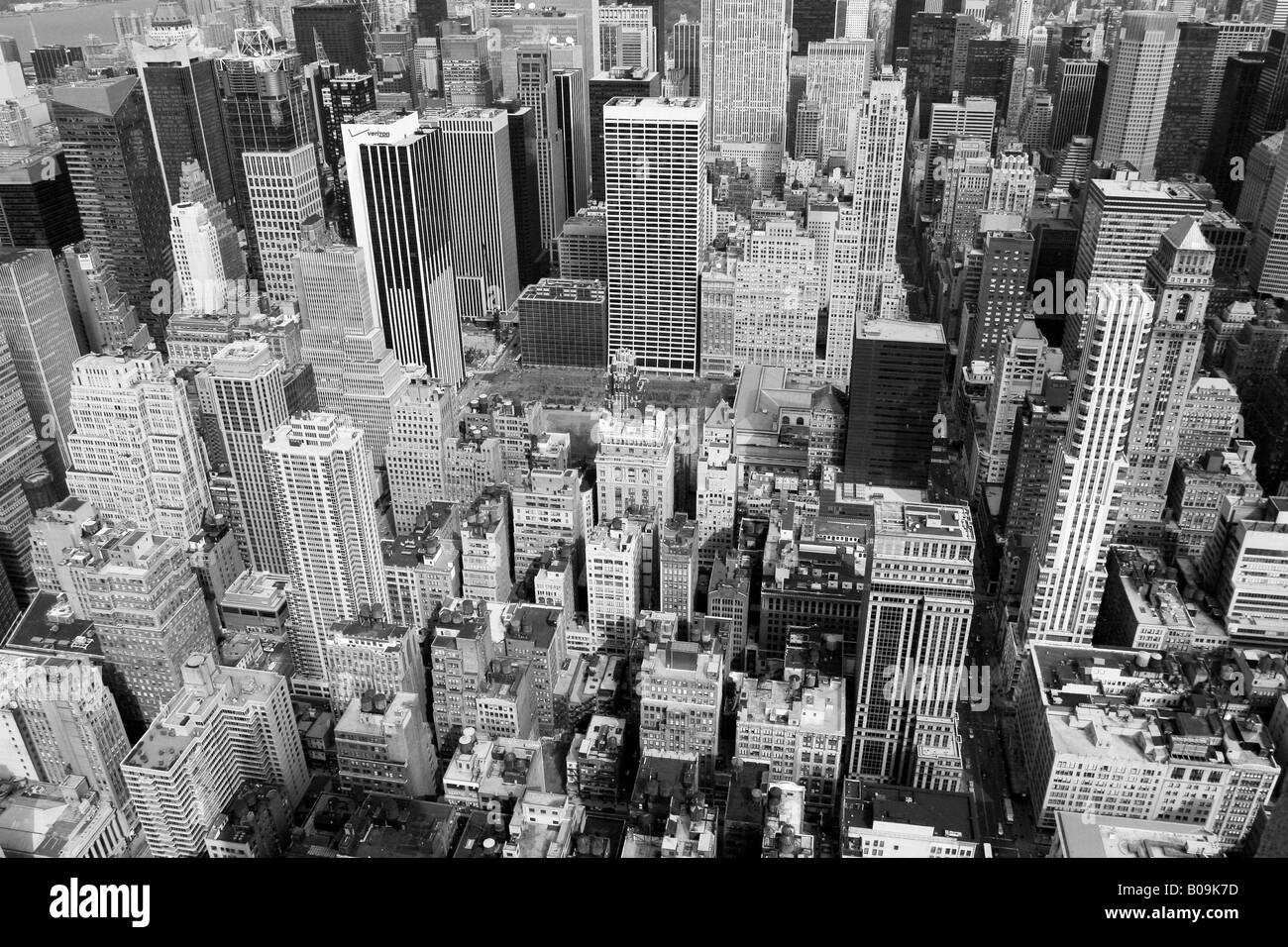 Vue depuis l'Empire State Building, New York City, États-Unis d'Amérique. Banque D'Images