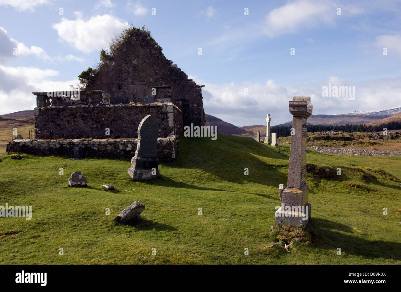 Cill chriosd église et cimetière de skye Banque D'Images