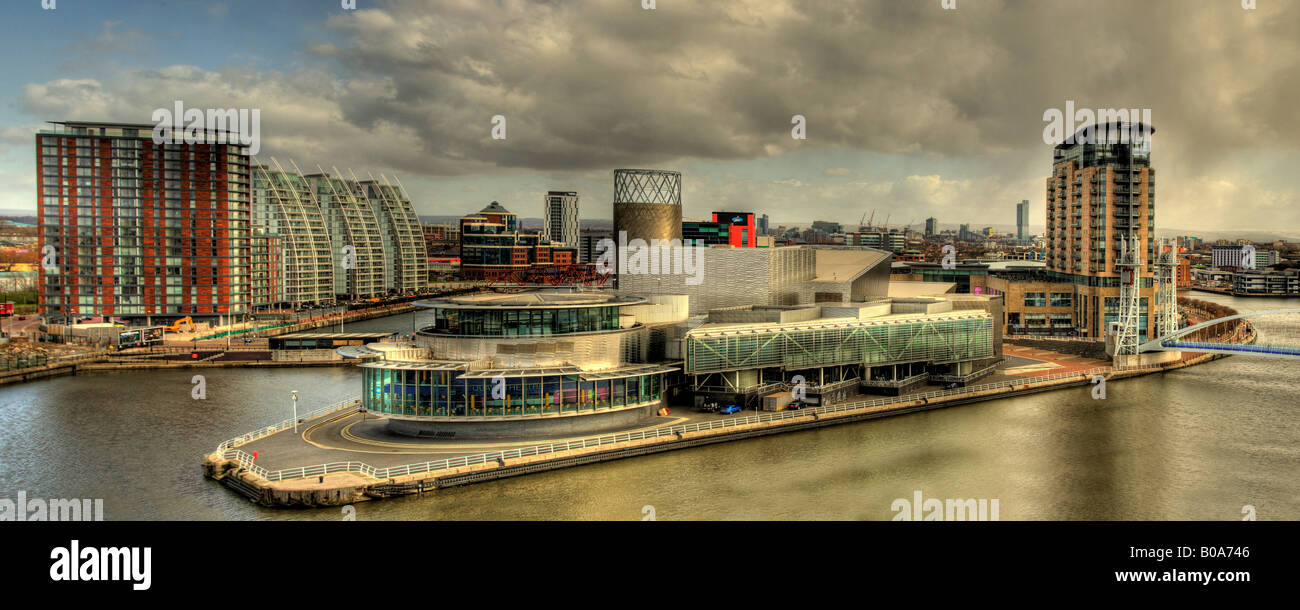 Salford Quays Panorama Banque D'Images