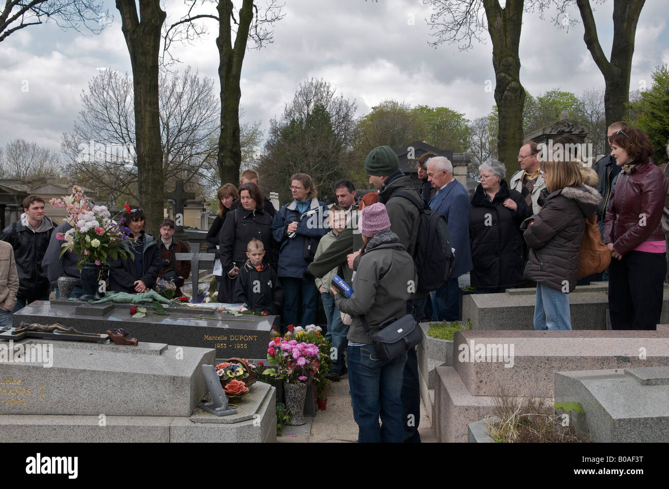 La tombe d'Edith Piaf au cimetière du Père-Lachaise à Paris, France Banque D'Images