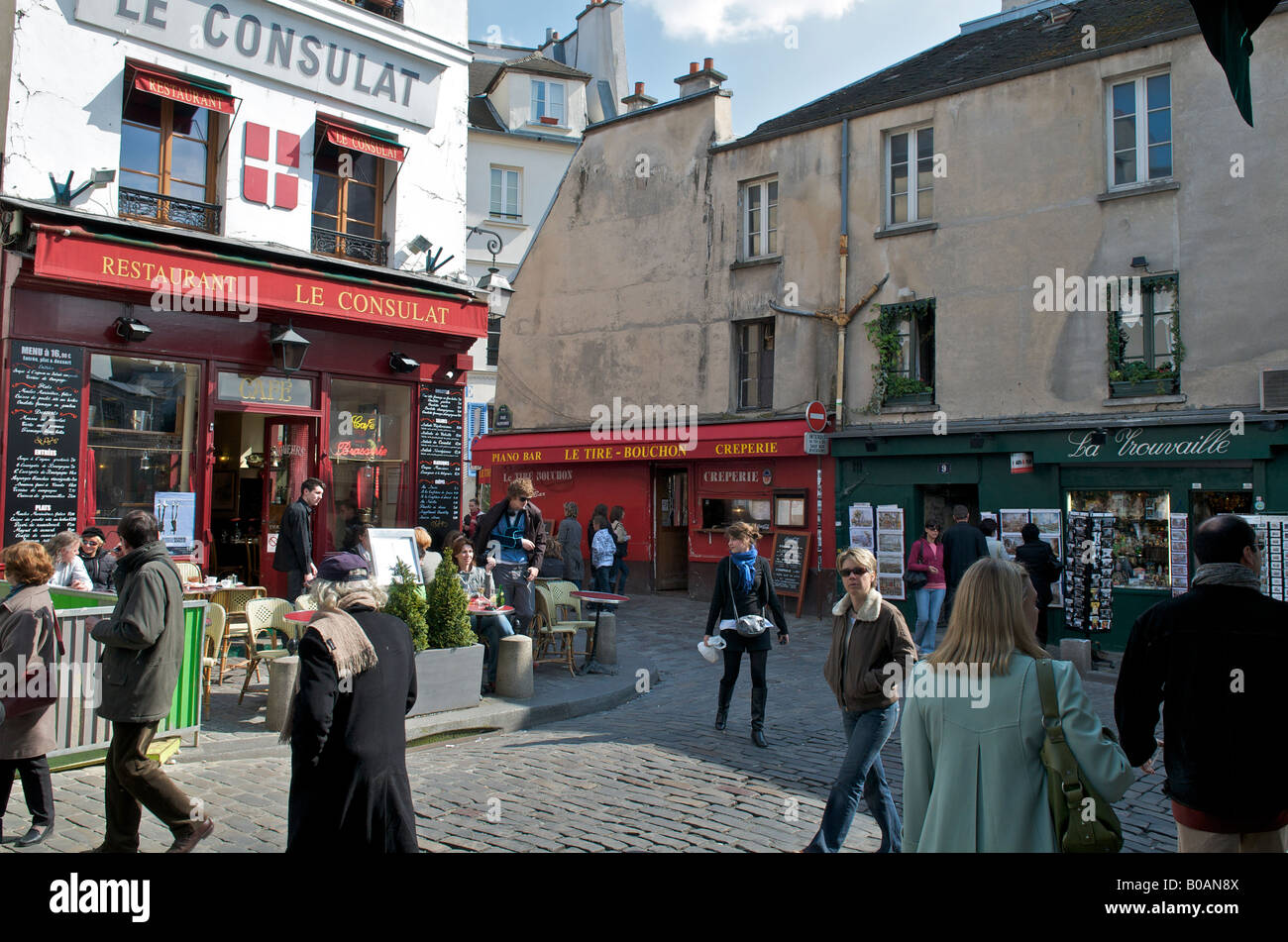 Le Consulat au restaurant à Paris Montmartre Banque D'Images