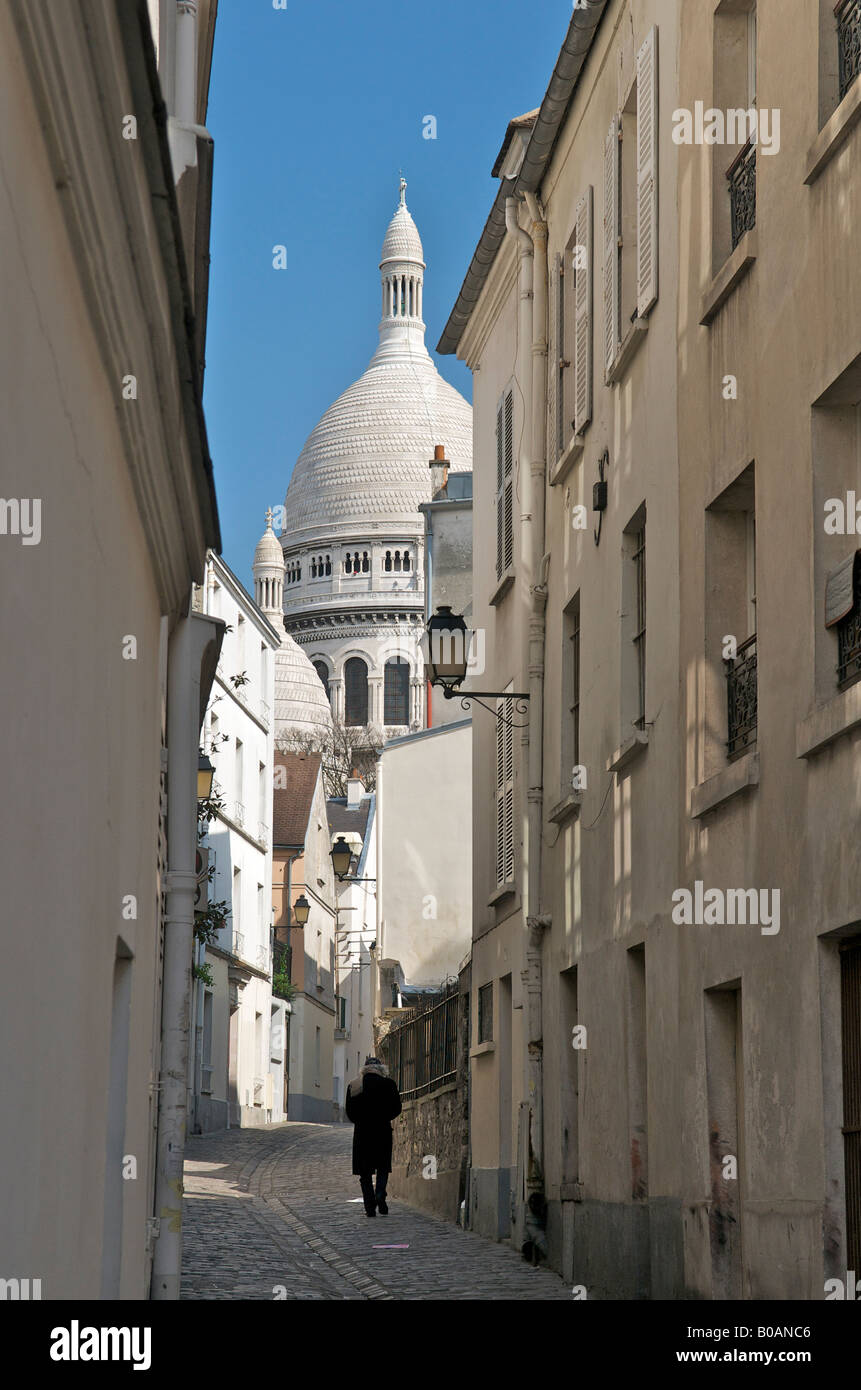 La basilique du Sacré-Cœur à Paris Banque D'Images