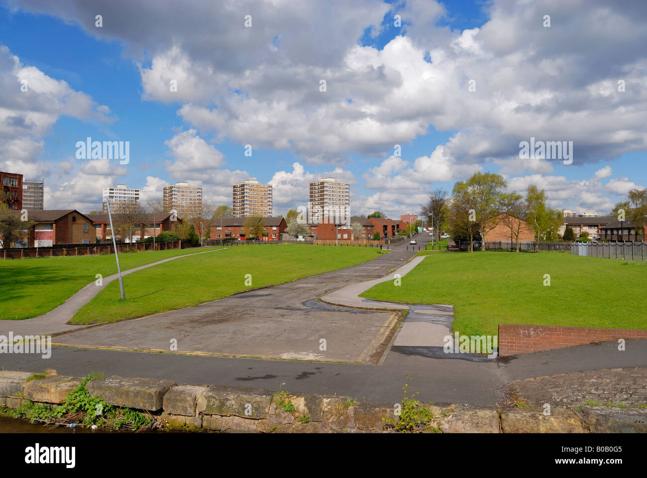 Naylor Street dans le domaine privé de Miles Platting à Manchester, une région actuellement régénéré. Banque D'Images