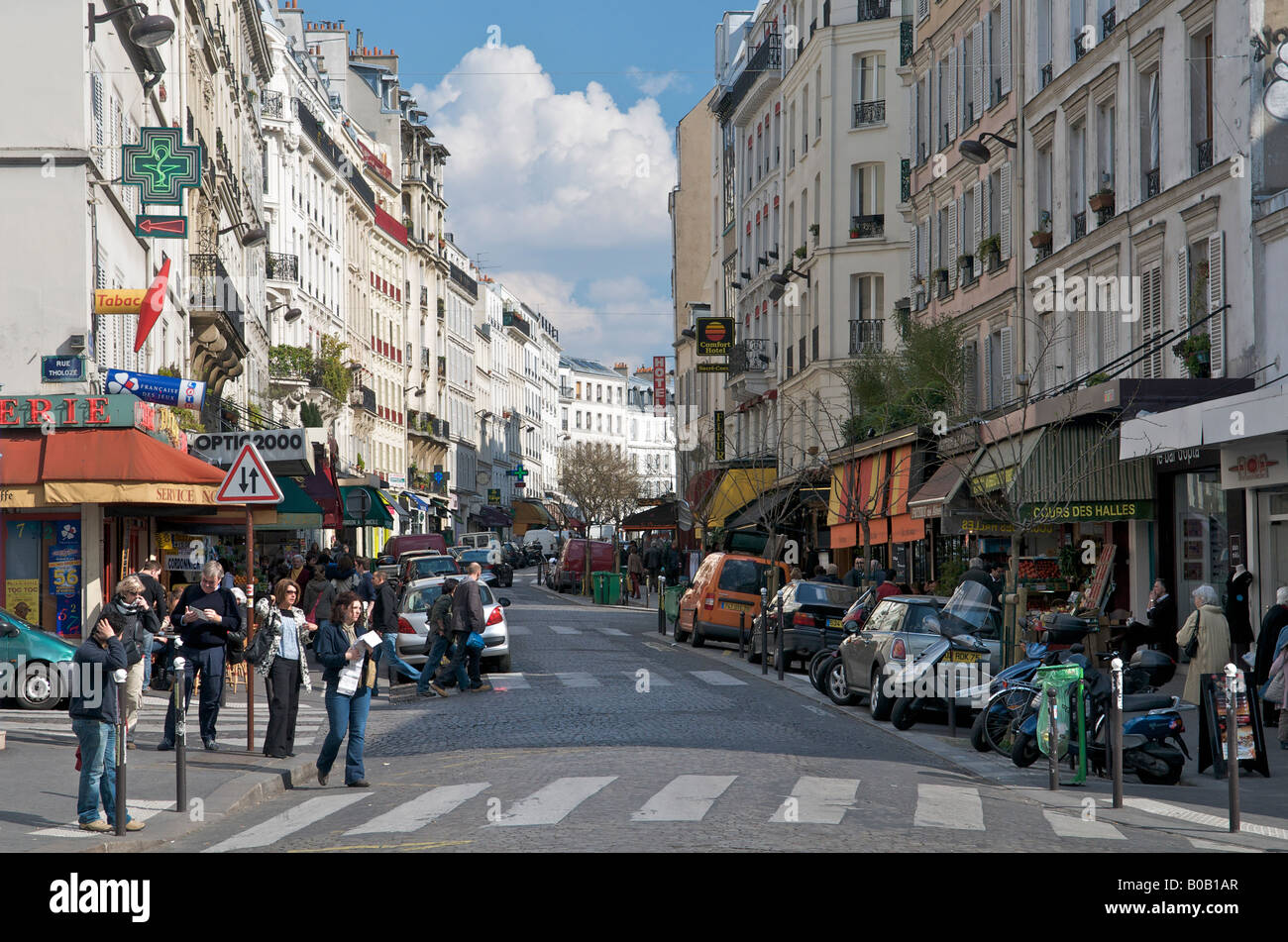 Rue des Abbesses à Paris Montmartre Banque D'Images