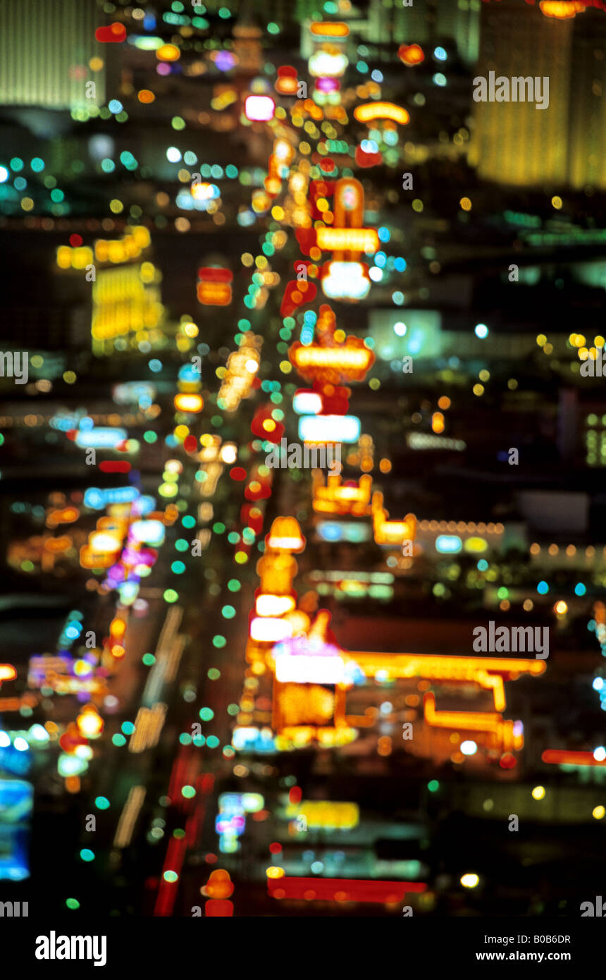 Voir des casinos et des hôtels de Las Vegas Boulevard du haut de la Stratosphere Las Vegas NEVADA USA Banque D'Images