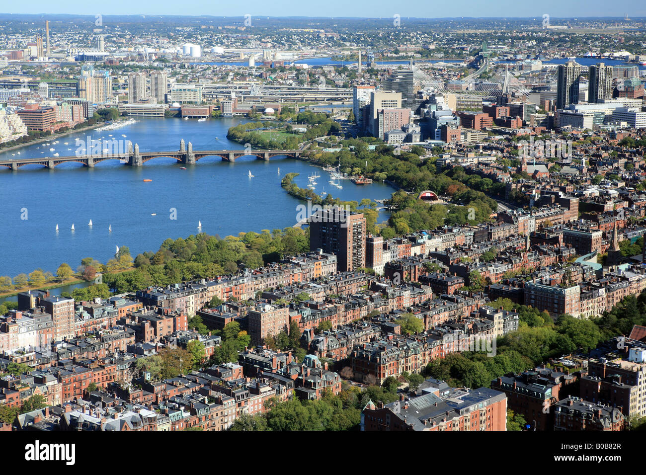 Vue aérienne de Boston, Massachusetts, New England, USA Banque D'Images Vue aérienne de Boston, Massachusetts, New England, USA Banque D'Images