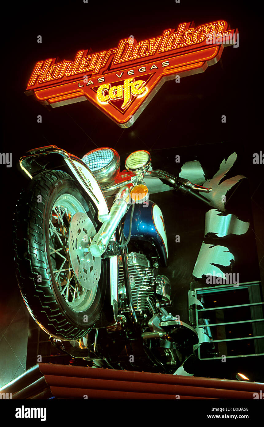 Harley Davidson Cafe sign in casino Las Vegas NEVADA USA Banque D'Images