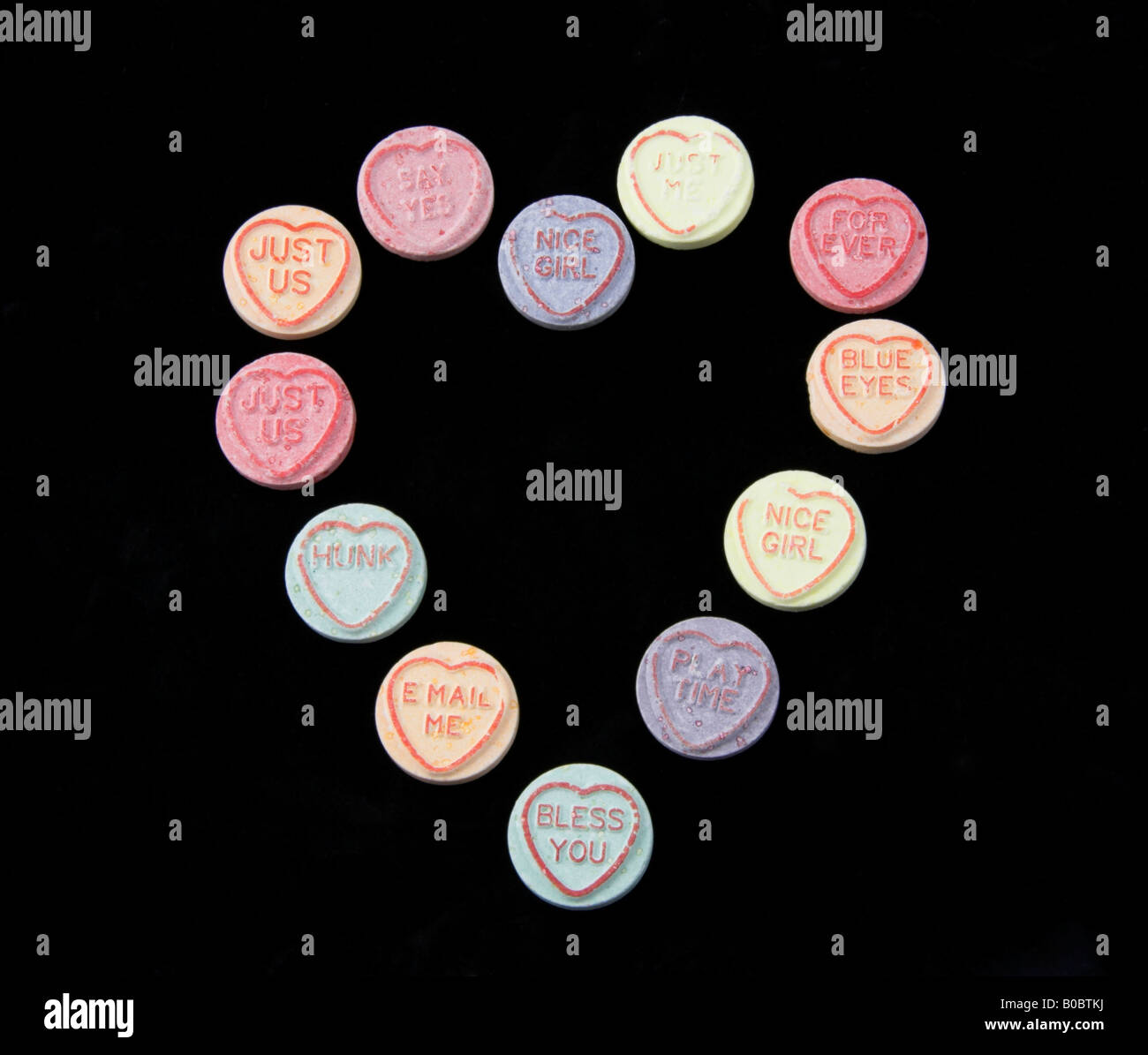 Coeur d'amour des sucreries en forme de coeur Banque D'Images