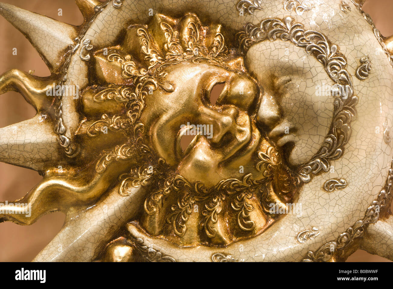 Soleil et lune - masque de Venise Banque D'Images