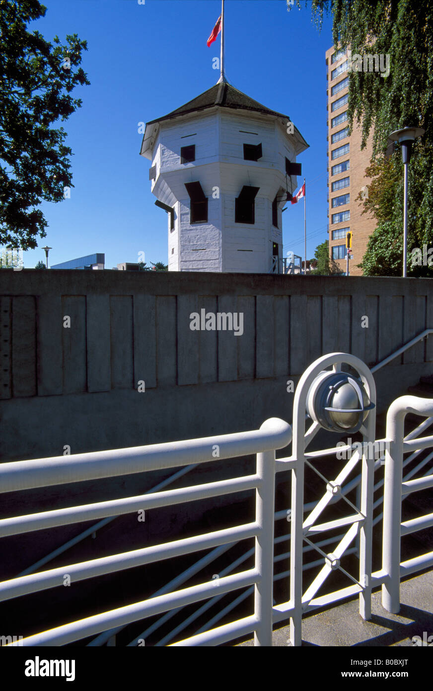 Nanaimo, C.-B., l'île de Vancouver, Colombie-Britannique, Canada - Le Bastion, HBC / Hudson Bay Company Fort, monument historique Banque D'Images