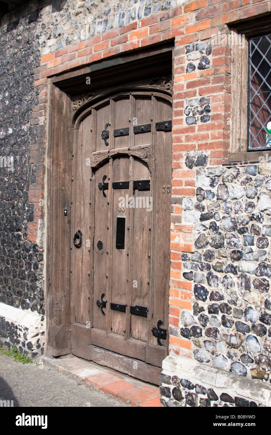 Porte en bois à l'ancienne - Norwich Banque D'Images