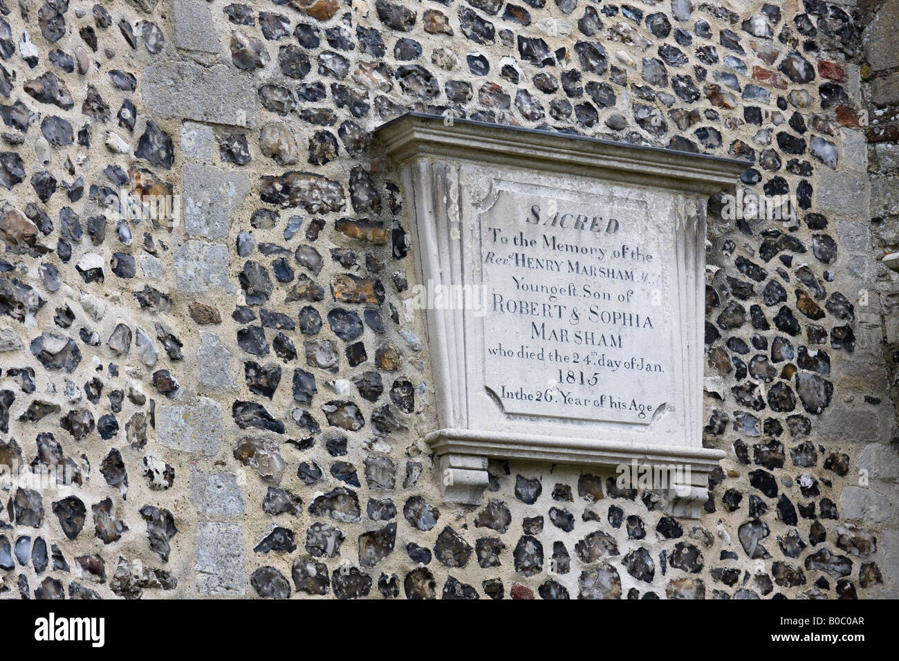 Henry Marsham à Strawless Stratton Memorial Church Banque D'Images