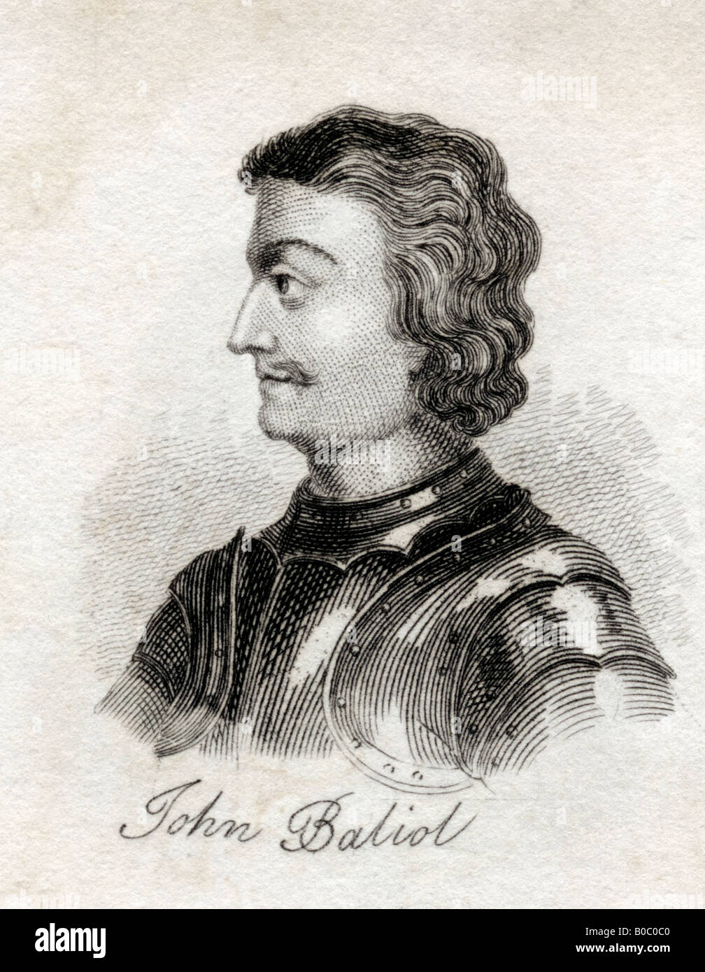 Jean d'Écosse, John de Baliol, 1249 - 1314. Roi des Scots du livre Crabbs Dictionnaire historique publié 1825 Banque D'Images