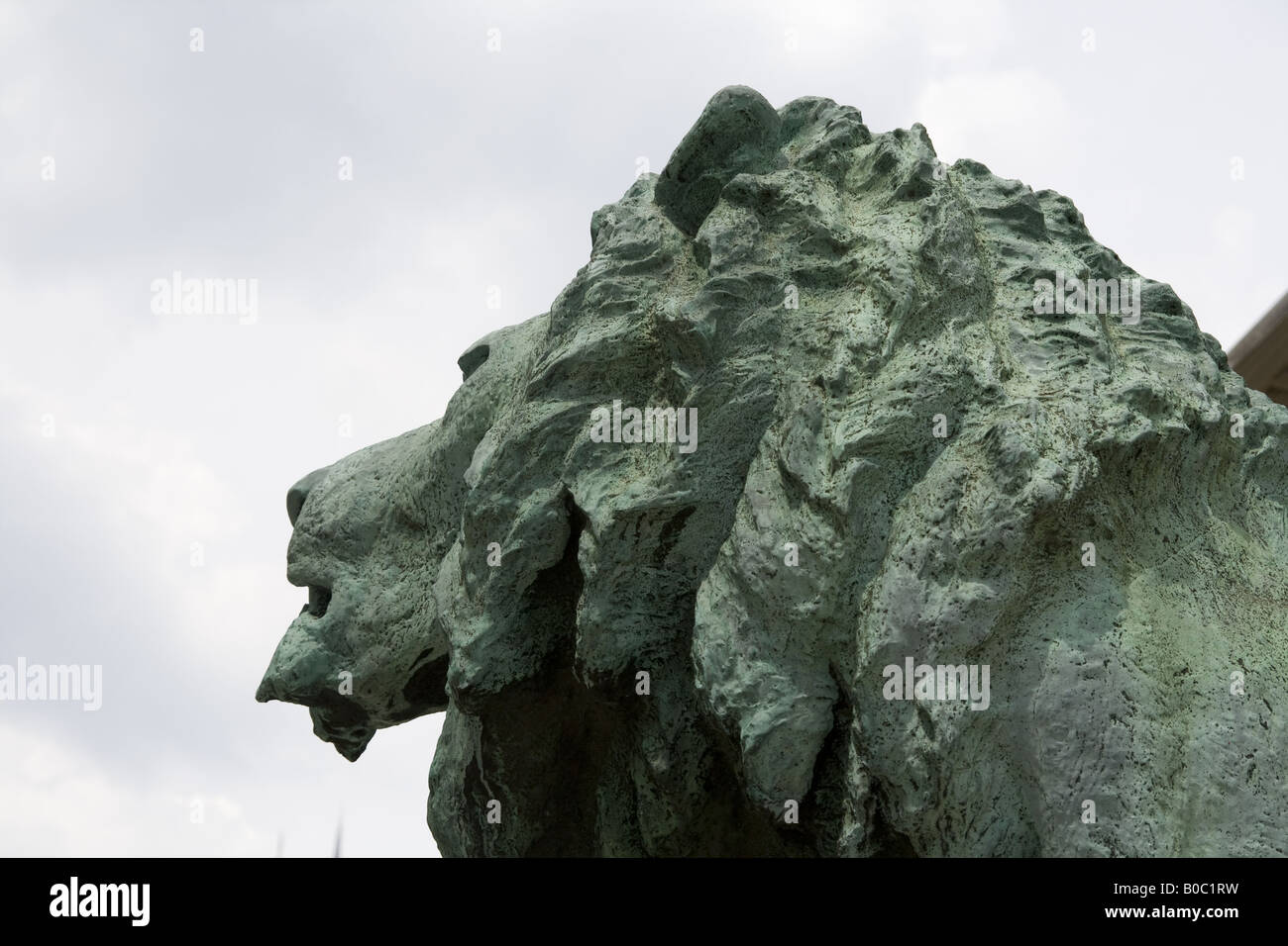 Lion en face de l'Art Institute de Chicago, dans l'Illinois Banque D'Images