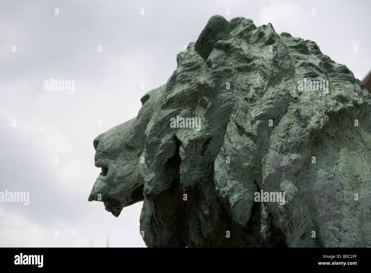 Lion en face de l'Art Institute de Chicago, dans l'Illinois Banque D'Images