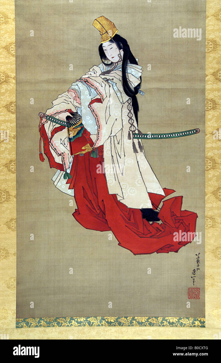 SHIRABYOSHI HEIAN, COURT. Peinture sur soie par Katsushika Hokusai Banque D'Images