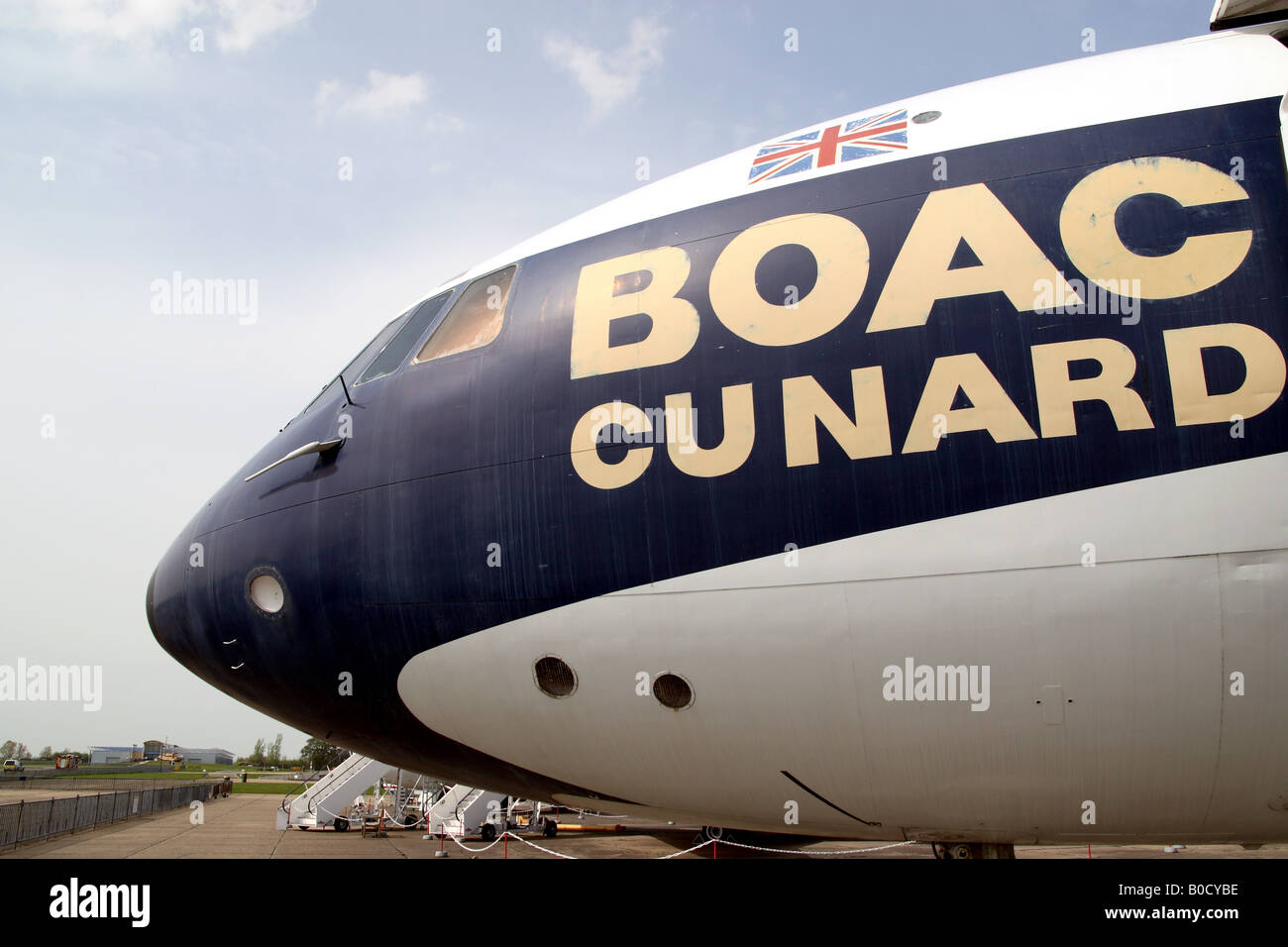 Un ancien avion de la Cunard BOAC à l'Imperial War Museum à Duxford en Angleterre Banque D'Images