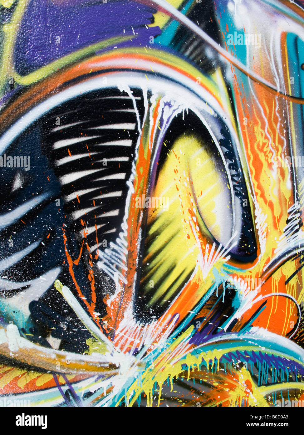 Mur peint graffiti Banque D'Images