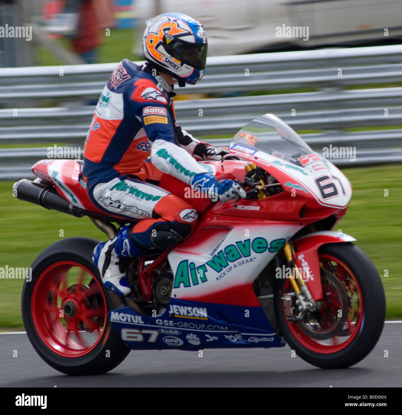 Shane Byrne Équitation une Ducati Moto dans le British Superbike Championship at Oulton Park Cheshire England Royaume-Uni Banque D'Images