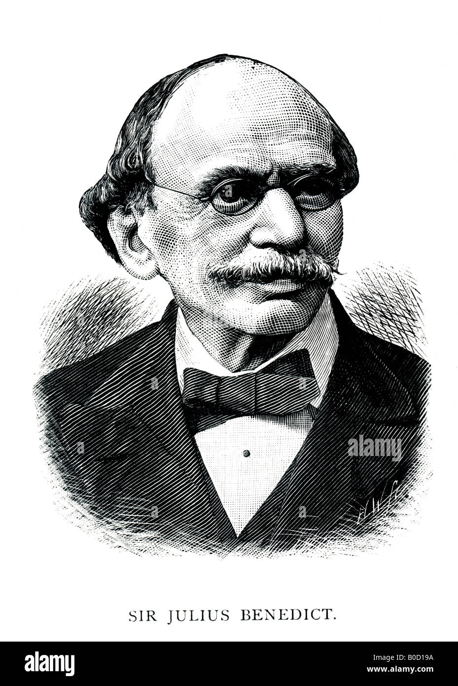 Acier inox gravé victorienne 1892 Imprimer de Sir Julius Benedict Compositeur de musique pour un usage éditorial uniquement Banque D'Images