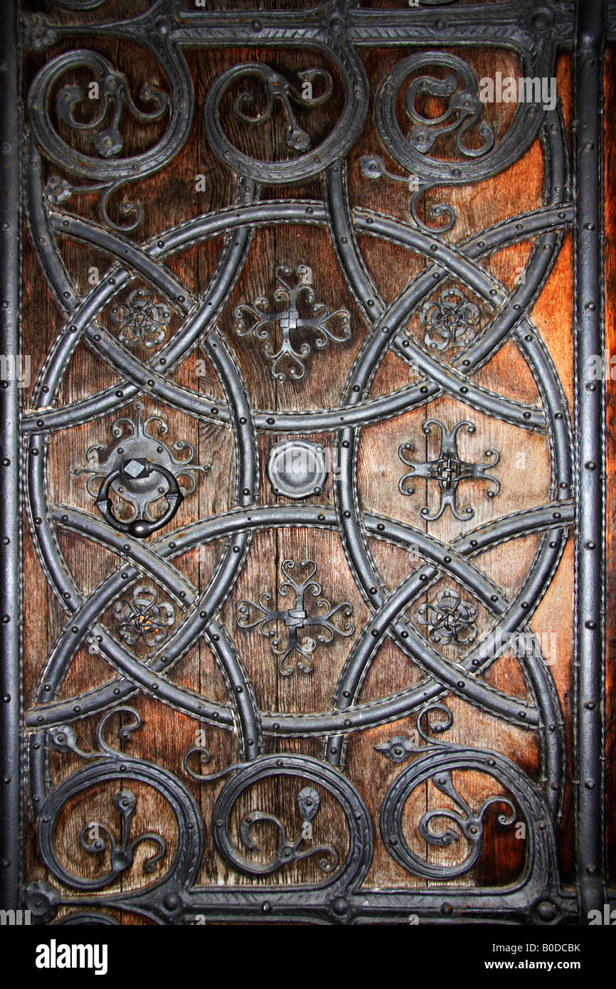 La Cathédrale de Rochester, porte Close up. Kent, England, UK. Banque D'Images