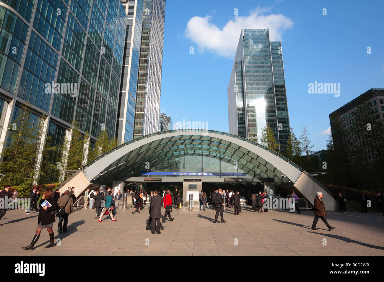 La station de Canary Wharf, Isle of Dogs, Londres. Banque D'Images