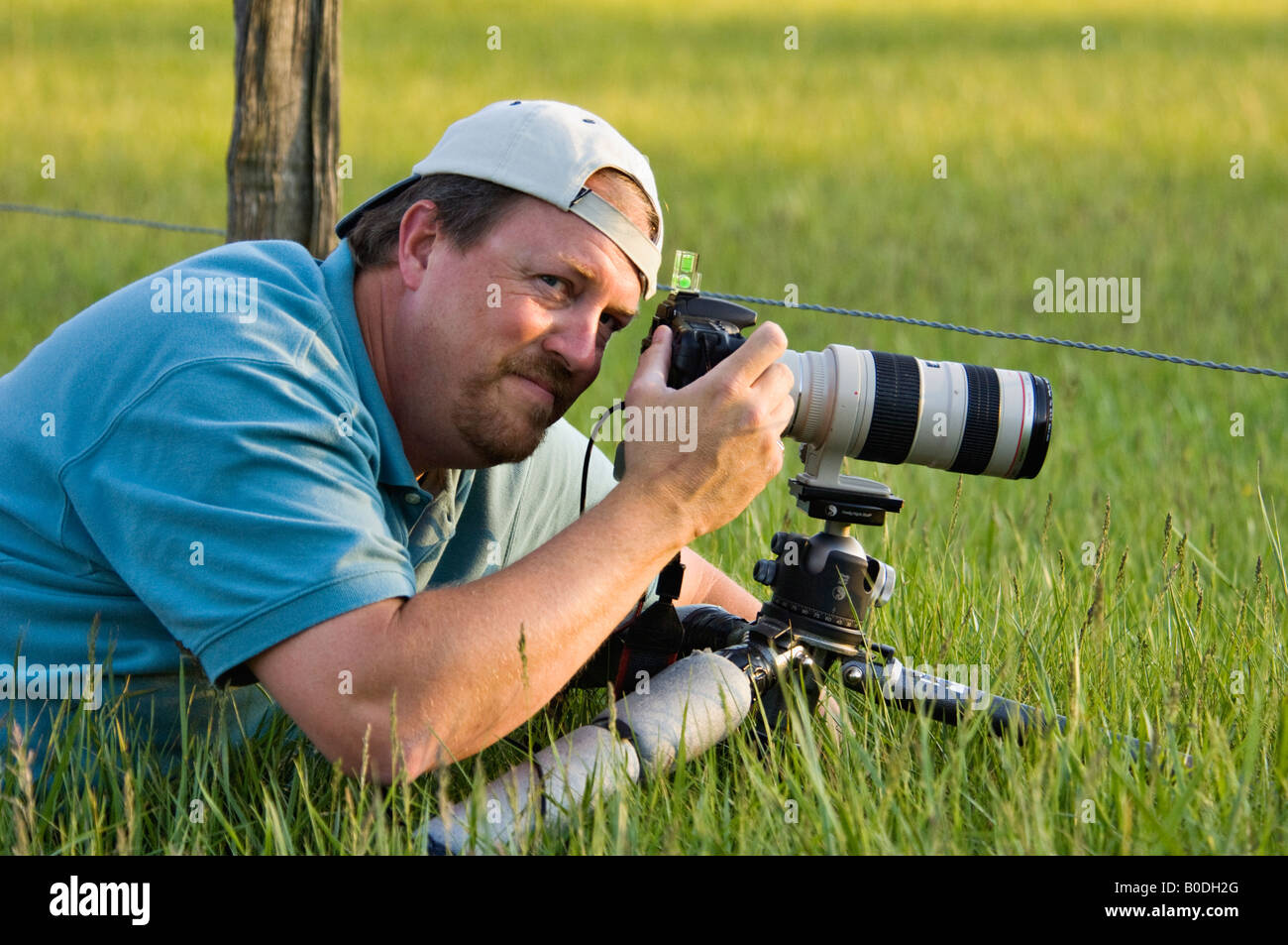 Photographe professionnel Harold Stinnette Frames une balle dans la Cades Cove Great Smoky Mountains National Park Utah Banque D'Images