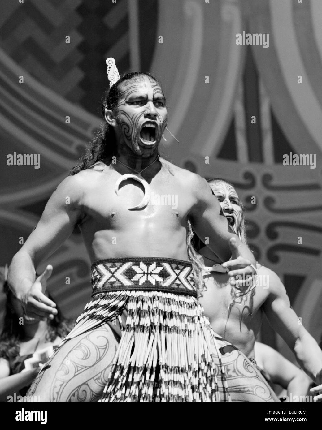 Haka Maori réalisée par Whangara Mai Tawhiti Upper Hutt Nouvelle-zélande Banque D'Images