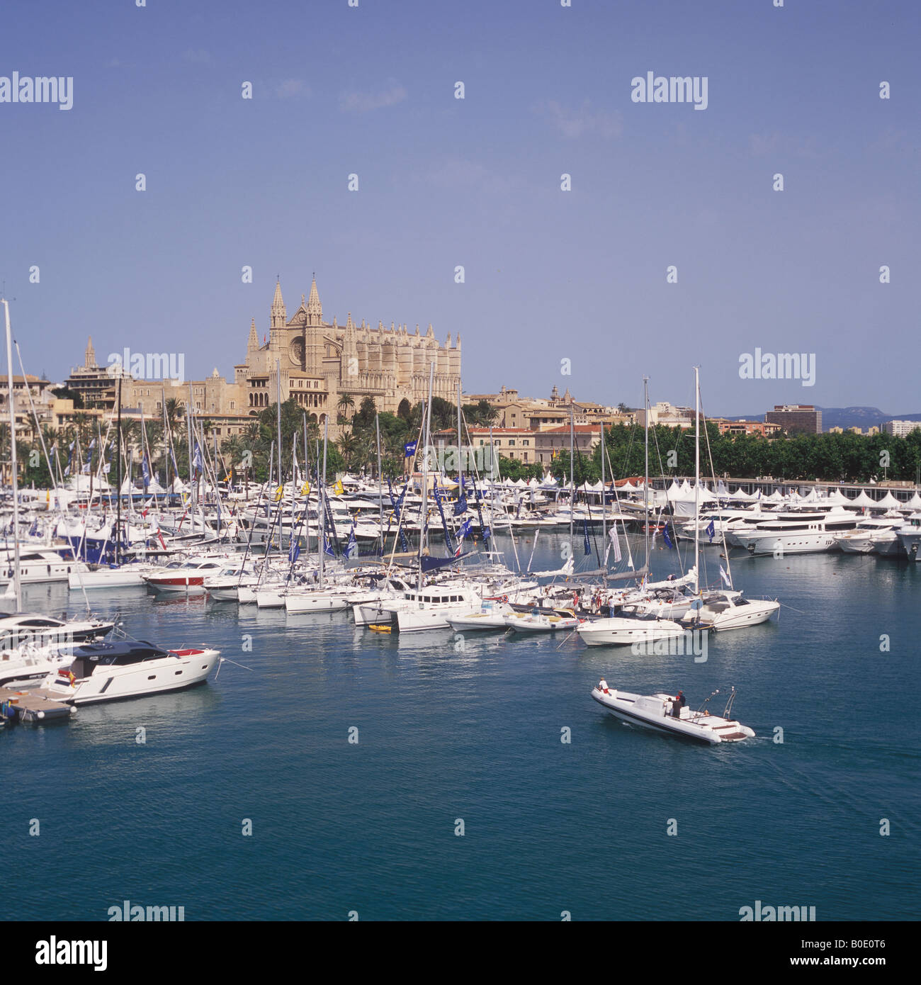 Vue panoramique sur Palma International Boat Show 2008, Majorque, Baléares, Espagne Banque D'Images