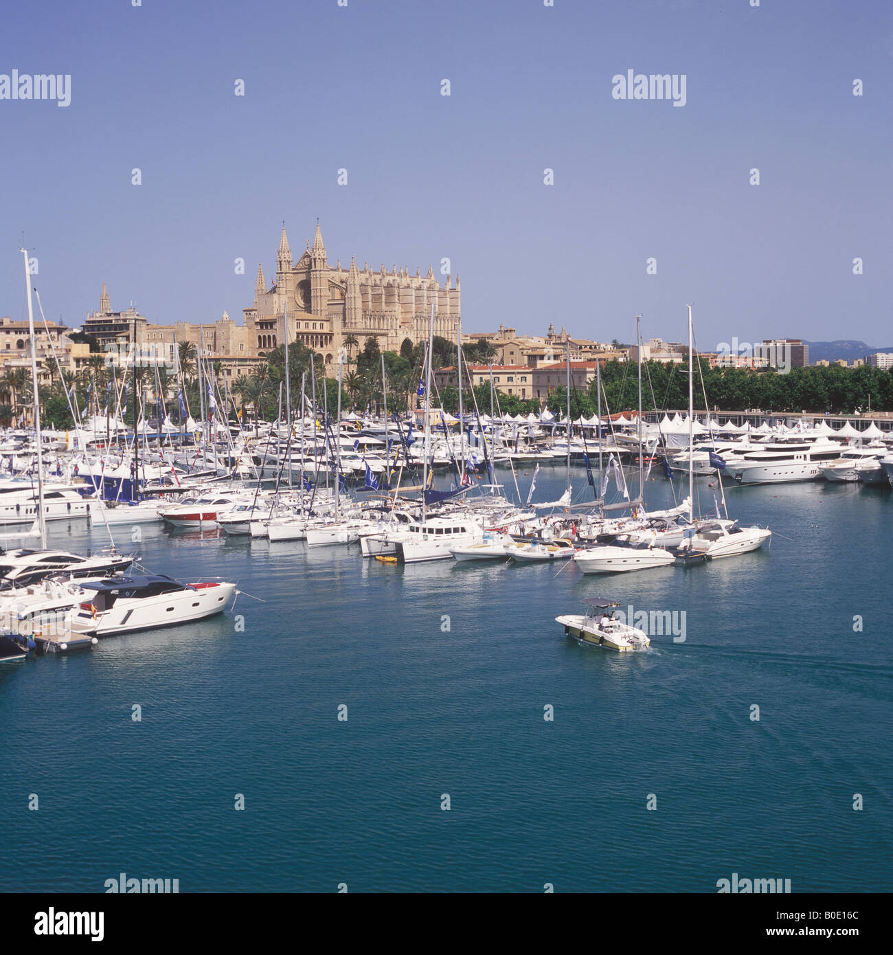 Vue panoramique sur Palma International Boat Show 2008, Majorque, Baléares, Espagne Banque D'Images