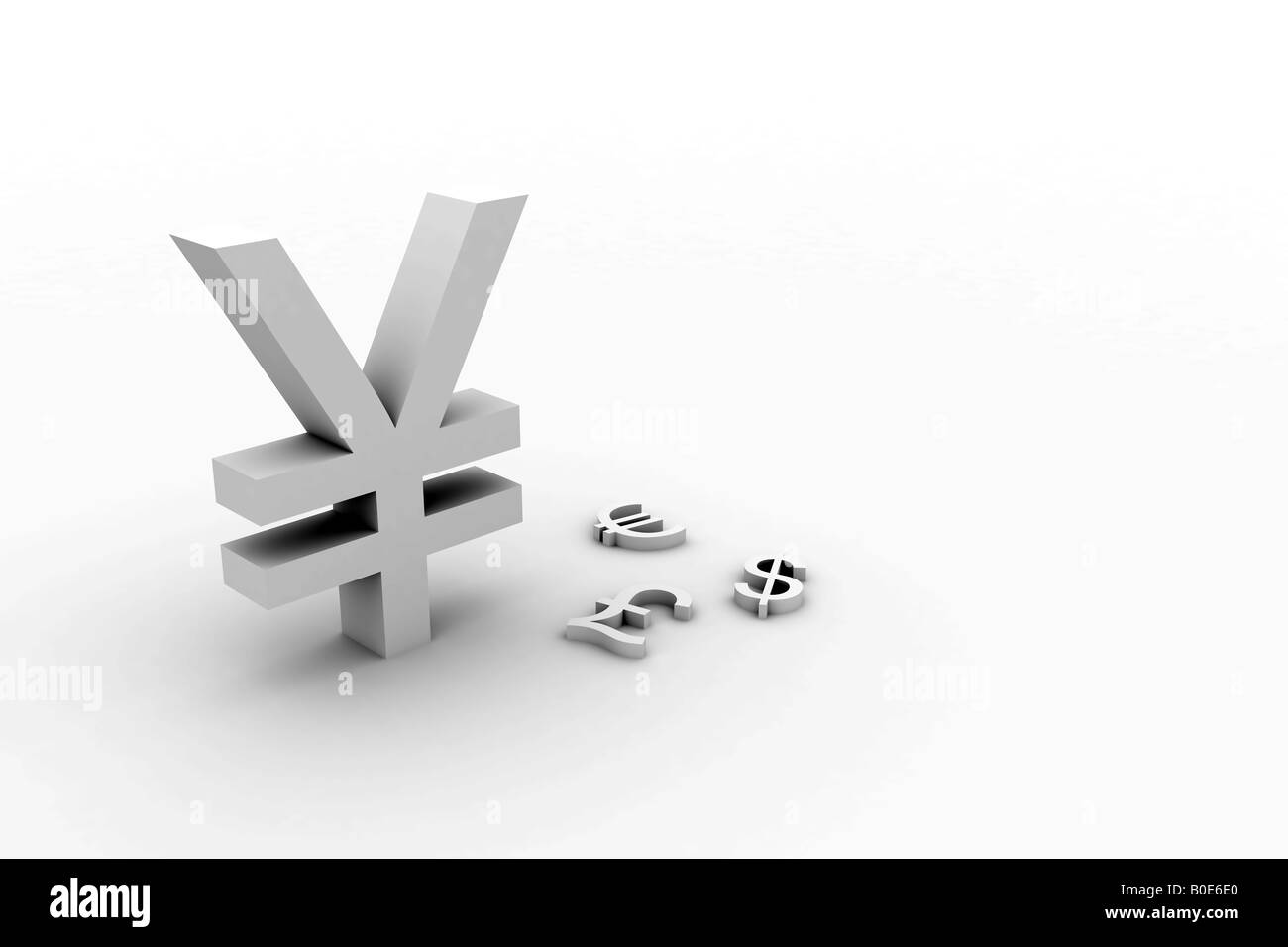 Yen fort gros yen fort sur la faiblesse de la Livre sterling Dollar et Euro Banque D'Images