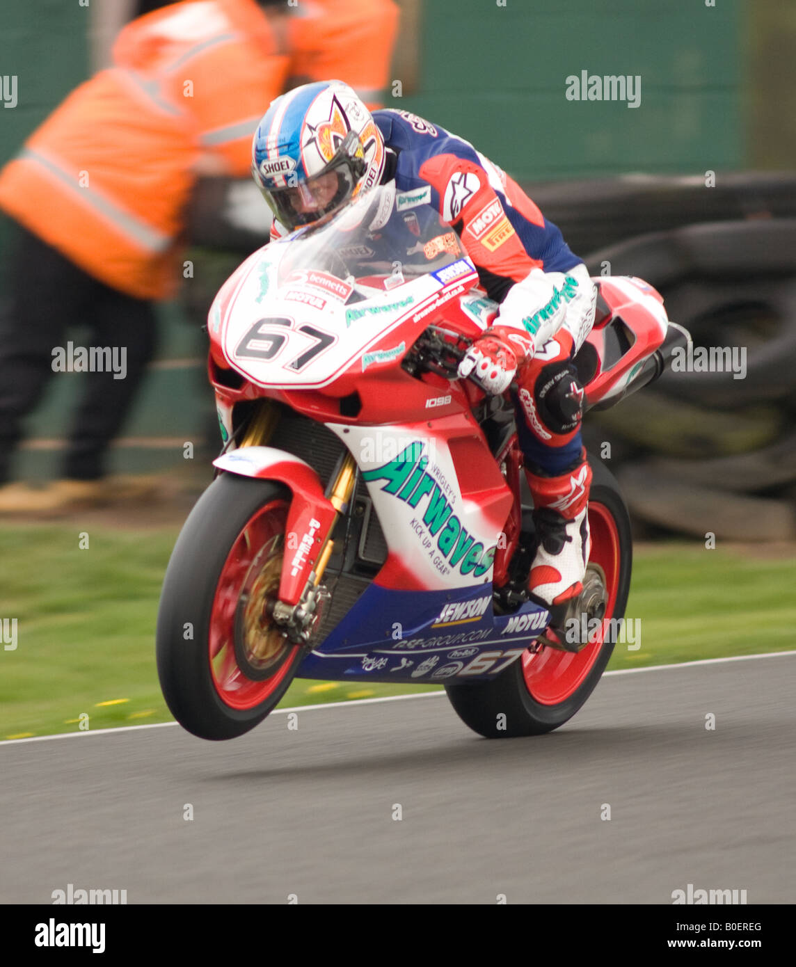 British Superbikes, Oulton Park, Shane brûler, Airwaves Ducati Banque D'Images