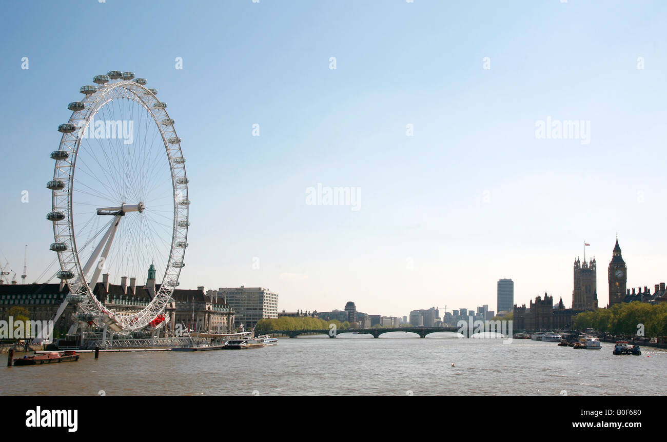 Vue ouest sur la Tamise Banque D'Images