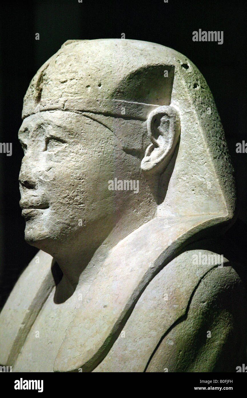 Gros plan de la tête d'un Sphinx égyptien ancien Banque D'Images
