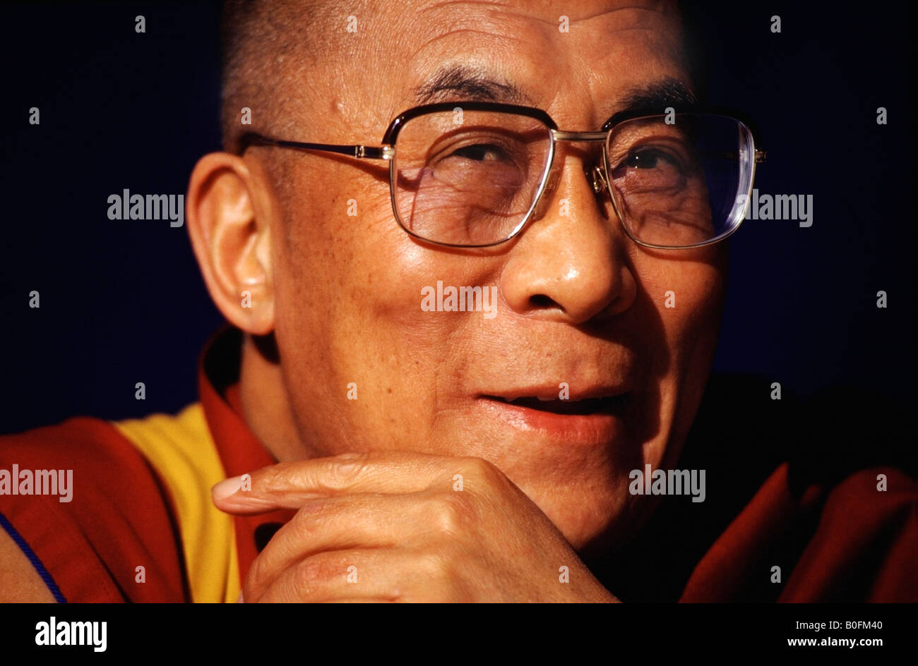 Le chef spirituel tibétain en exil du Dalaï-lama. Banque D'Images