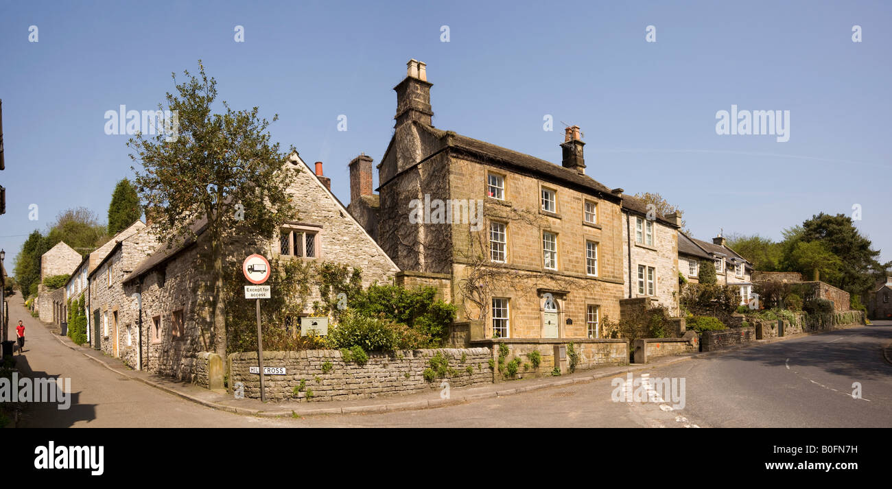 Royaume-uni Derbyshire Ashford dans l'eau Greaves Lane maisons d'époque élégant vue panoramique Banque D'Images