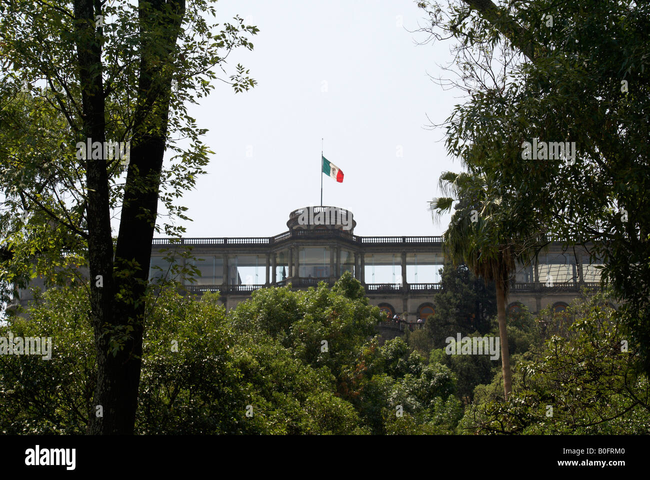 Le château de Chapultepec dans le parc de Chapultepec, Mexico. Château de Chapultepec abrite aujourd'hui le National Museum d'Hist.ory. Banque D'Images