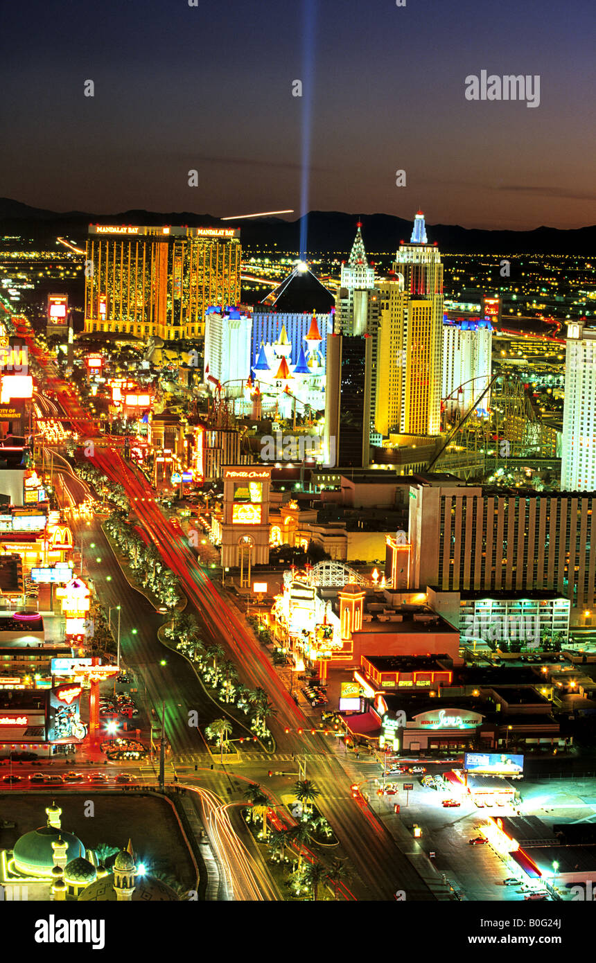 Hôtels et casinos de Las Vegas Boulevard Las Vegas NEVADA USA Banque D'Images