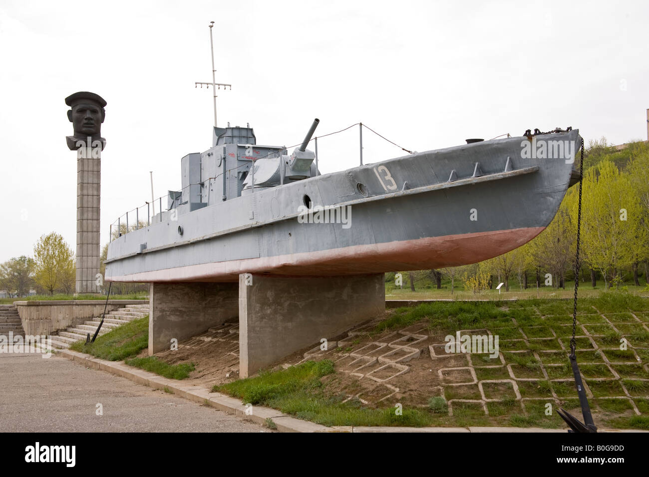 De la canonnière flottille navale Volga utilisé pendant la bataille de Stalingrad, Volgograd, Russie, Fédération de Russie Banque D'Images