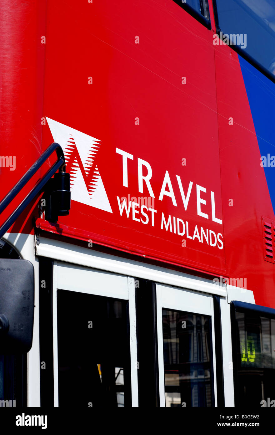 Les Midlands de l'Ouest Nom et logo sur bus, UK Banque D'Images