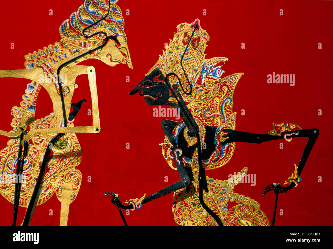Des ombres chinoises traditionnelles, de l'Indonésie. Banque D'Images